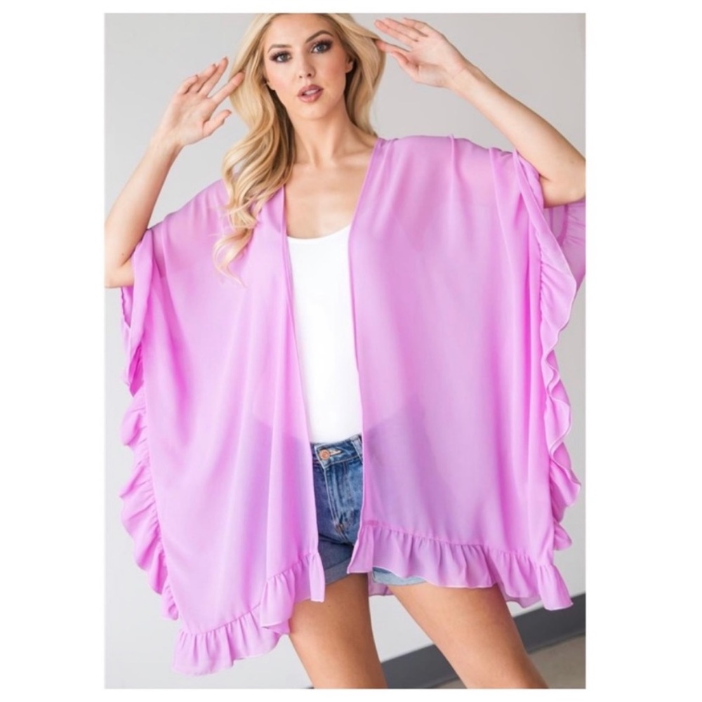 💗 NEW Pink Sheer Kimono Size 1X